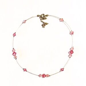 Pink Beaded Crystal Necklace